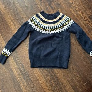 Boden Navy Fair Isle Sweater with Yellow and White Accents
